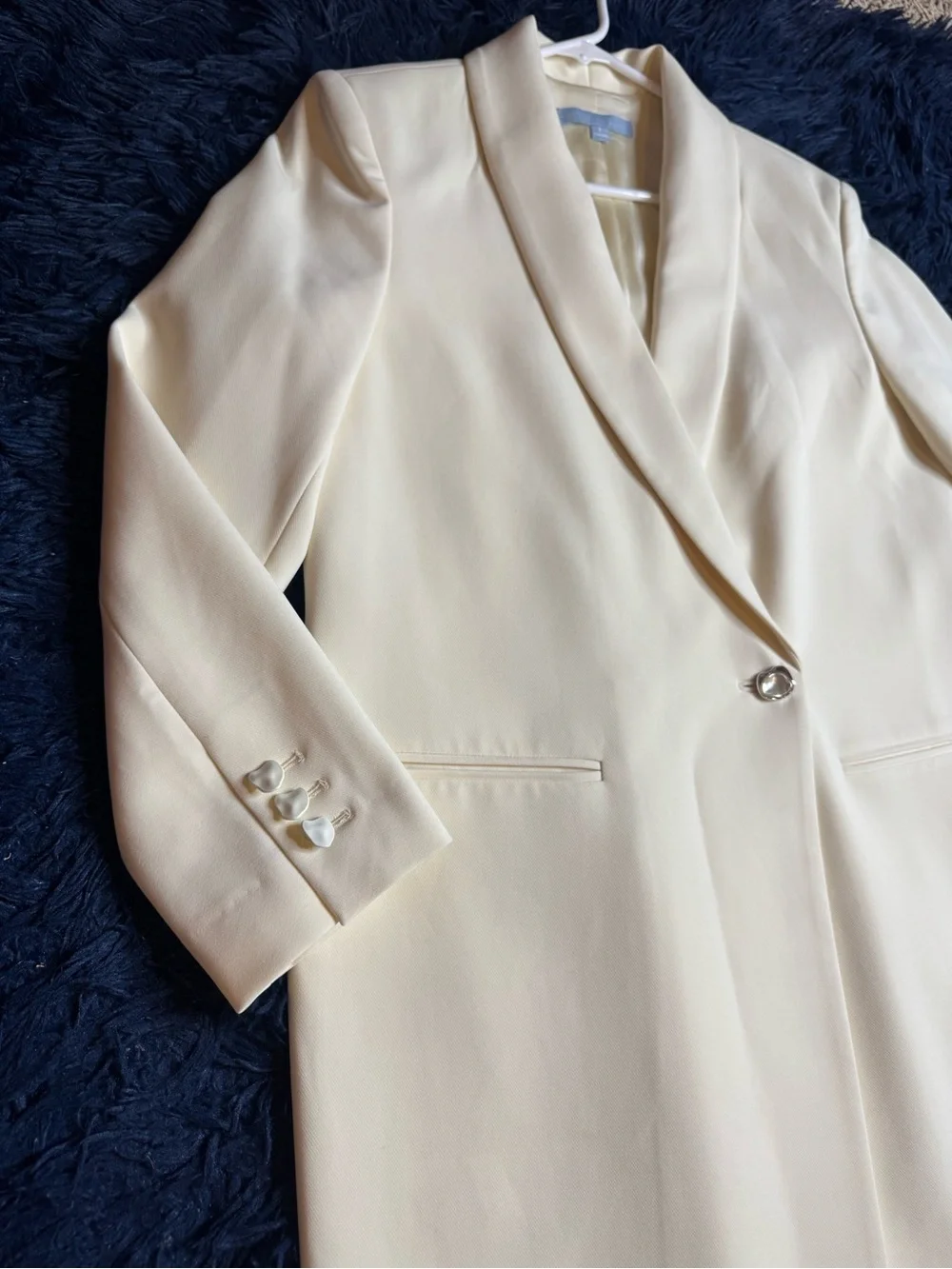 Antonio Melani X Elizabeth Damrich Cocktail Crepe Long Sleeve Full-Length Coat.
